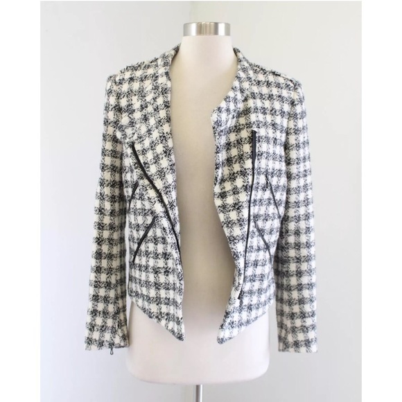 Zara Plaid Asymmetric Zip Jacket - Picture 3 of 7
